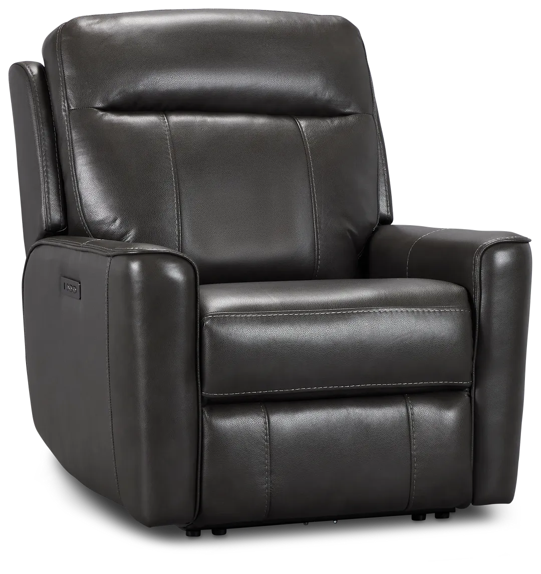 Benji Dark Gray Lthr/vinyl Zero Gravity Power Recliner W/headrest