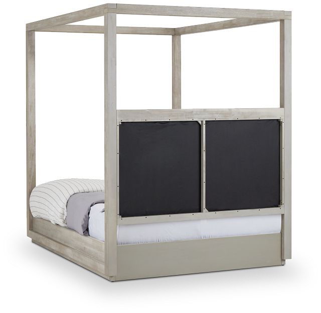 Madden Light Tone Wood Canopy Bed