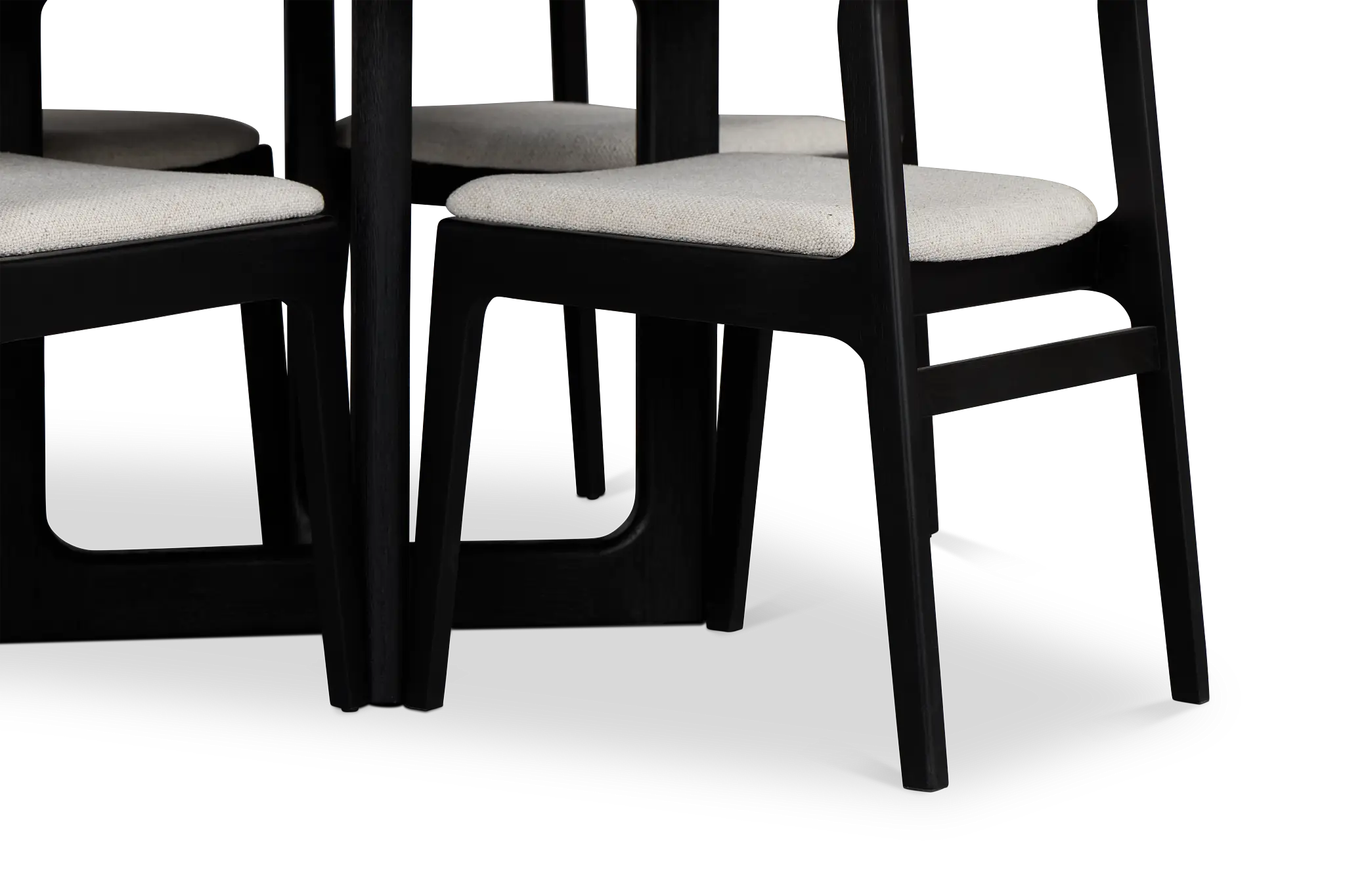 Santorini Black Round Table & 4 Upholstered Chairs Santorini Black Round Table & 4 Upholstered Chairs