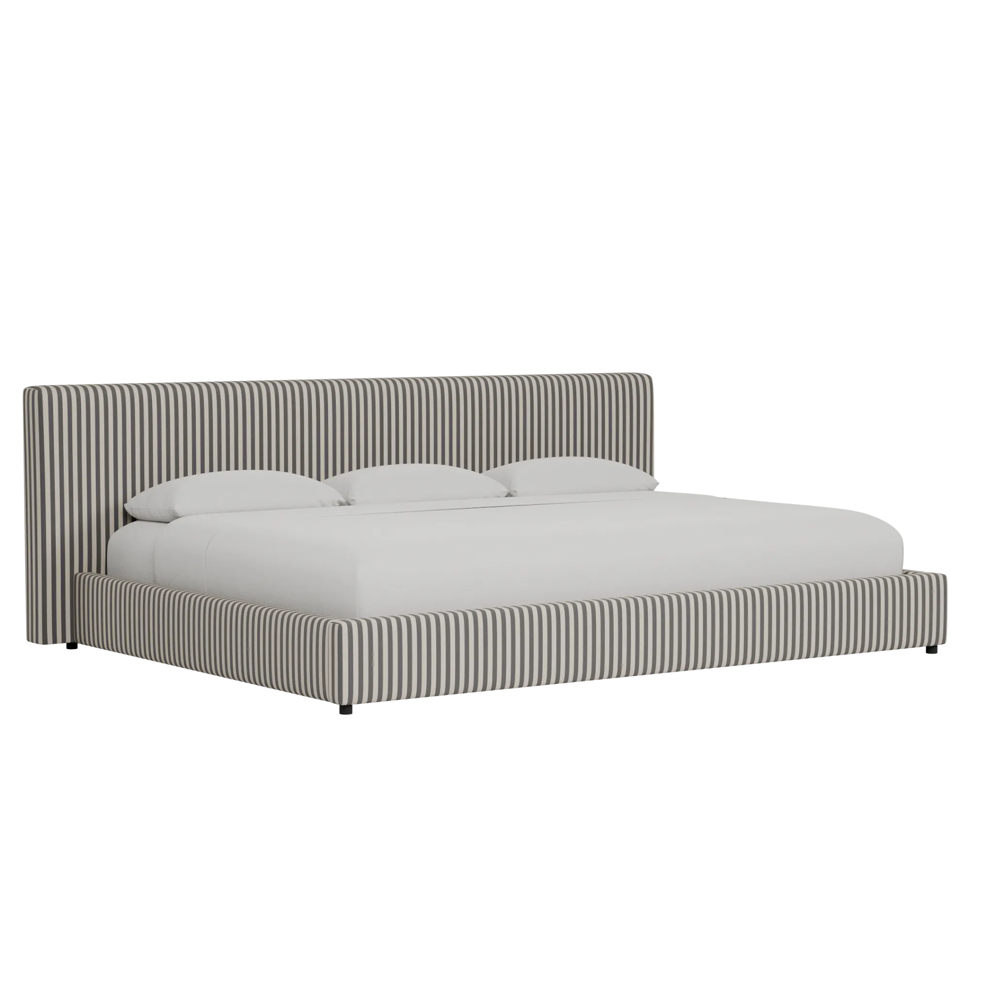 Grayton Sea Lane Dark Blue 44" Upholstered Platform Bed