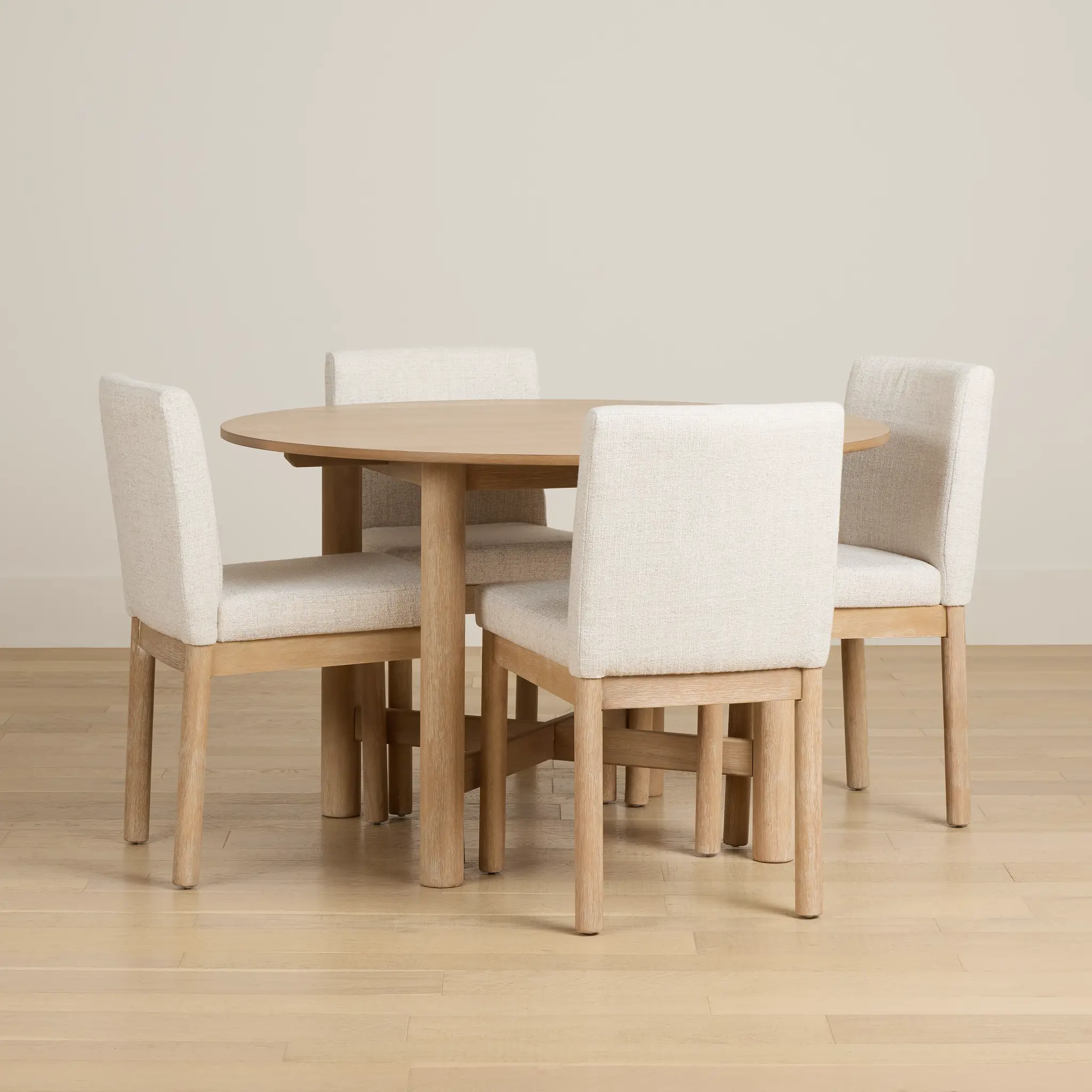 Taylor Light Tone Round Table & 4 Upholstered Chairs Taylor Light Tone Round Table & 4 Upholstered Chairs