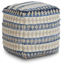 Numire Blue Accent Pouf