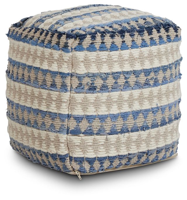 Numire Blue Accent Pouf