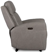 Colton Light Gray Micro Power Recliner With Power Headrest