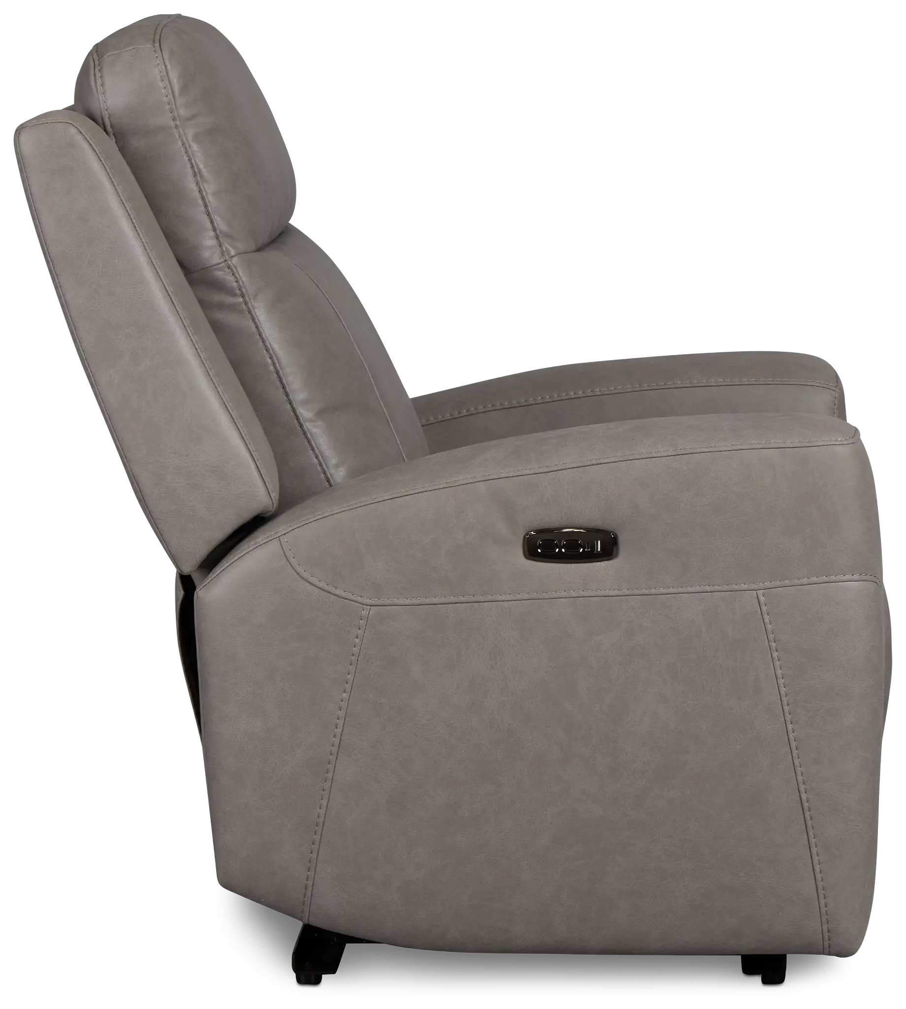 Colton Light Gray Micro Power Recliner With Power Headrest Colton Light Gray Micro Power Recliner With Power Headrest