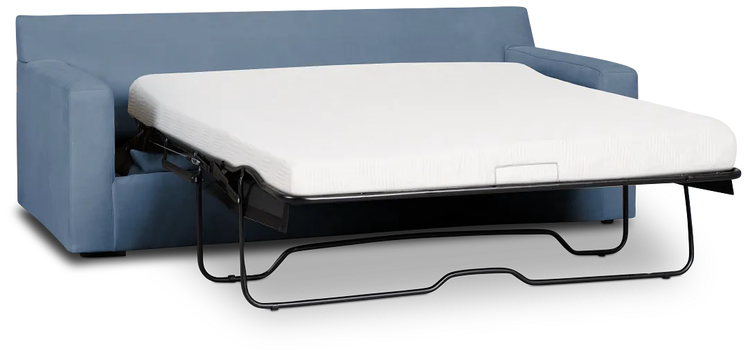 Hudson Blue Fabric Memory Foam Sleeper