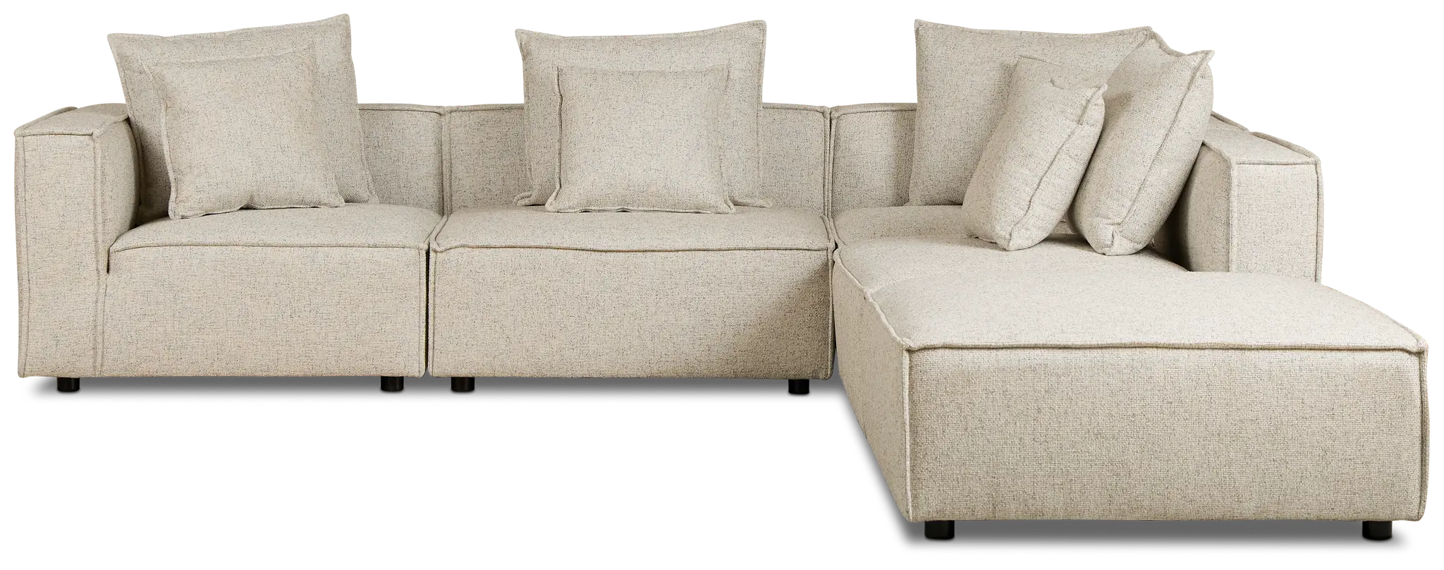 Tatum Beige Fabric 5pc Bumper Sectional Tatum Beige Fabric 5pc Bumper Sectional