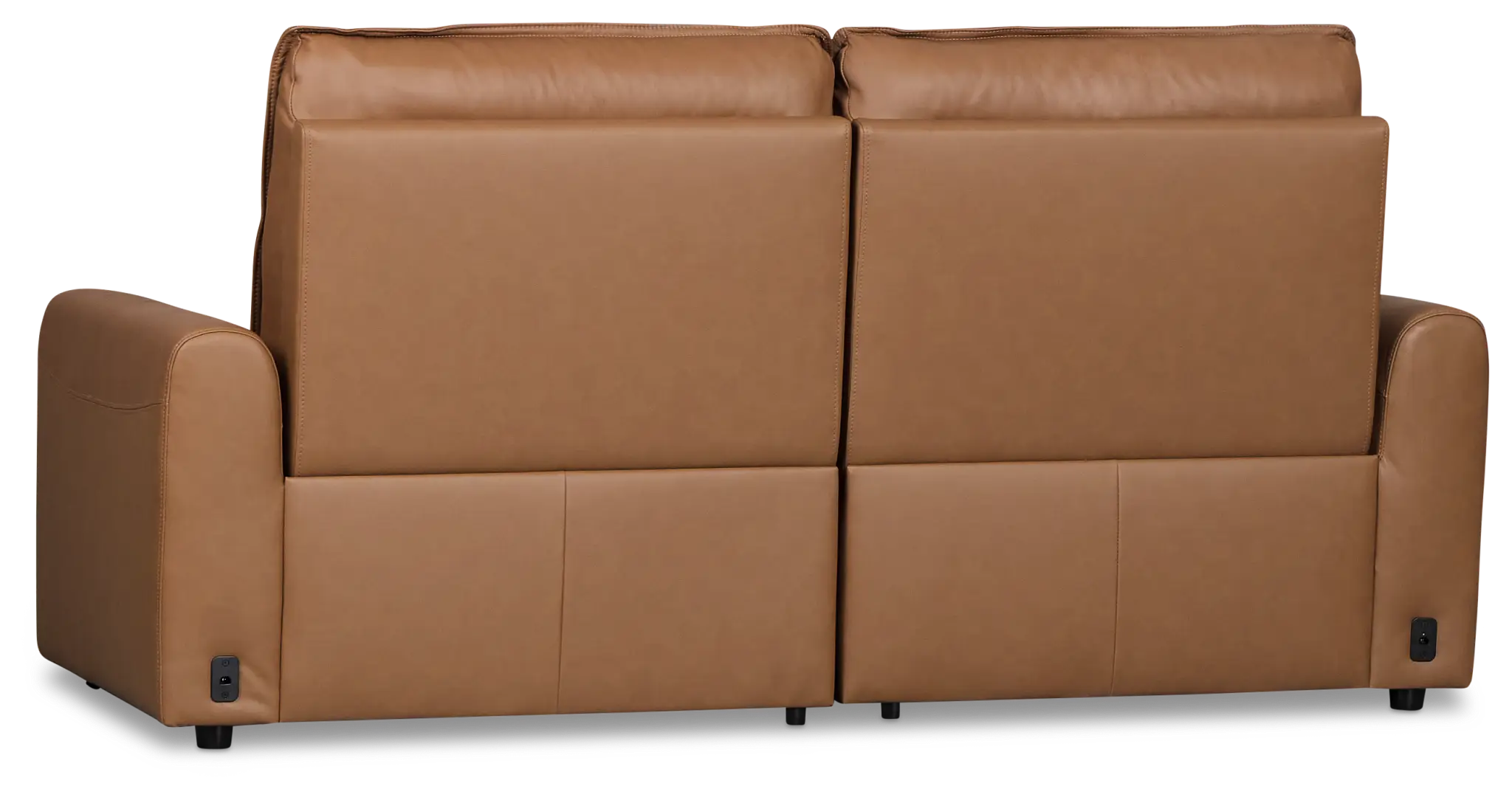 Edison Medium Brown Leather/Vinyl 2-piece Modular Power Reclining Sofa Edison Medium Brown Leather/Vinyl 2-piece Modular Power Reclining Sofa