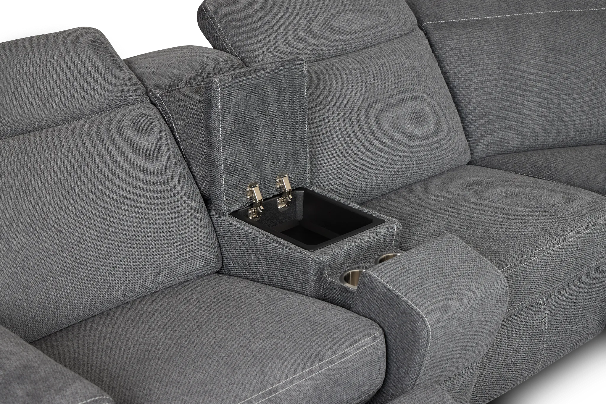 Callum Dark Gray Storage Large Triple Power Reclining Two-arm Sectional