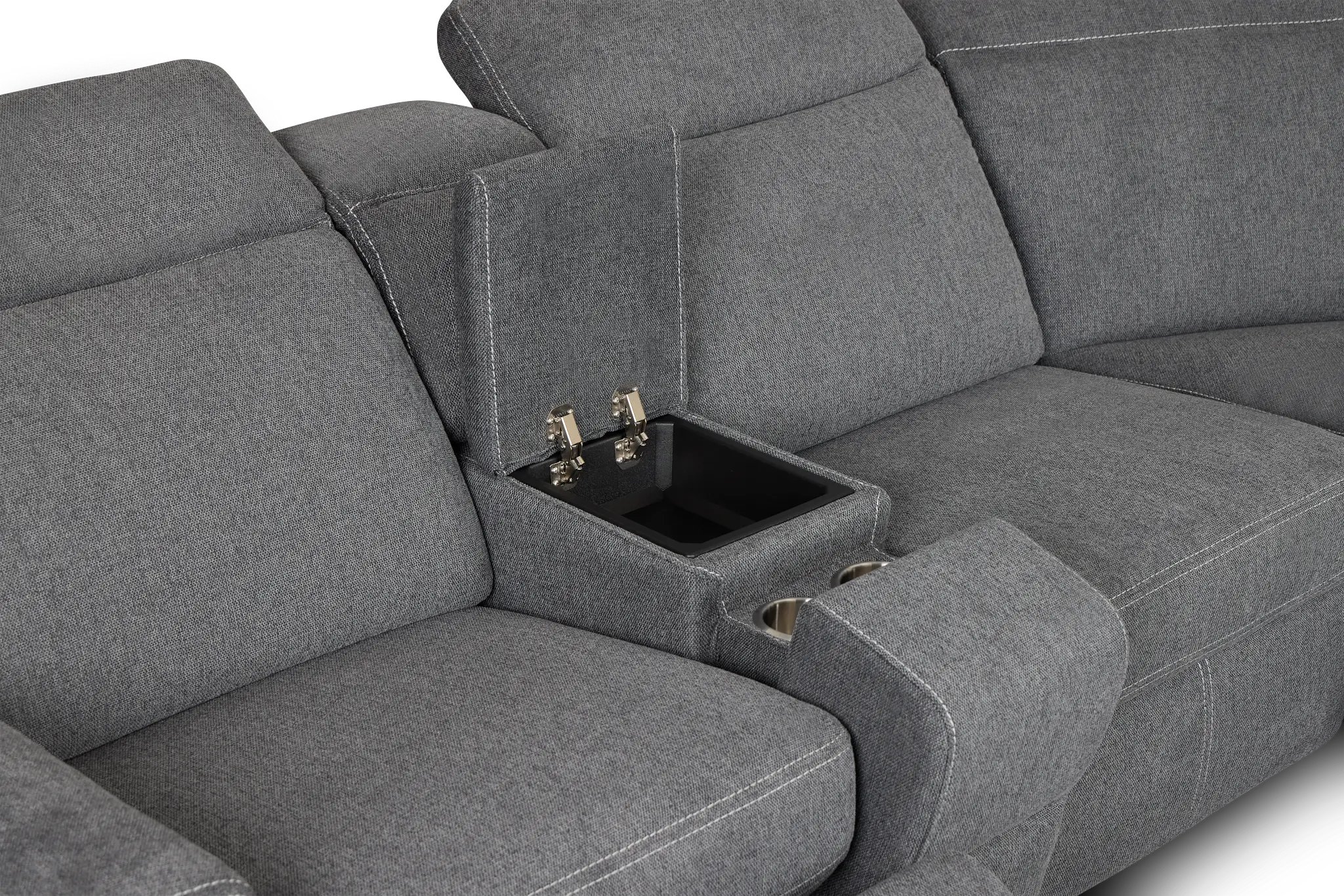 Callum Dark Gray Storage Large Triple Power Reclining Two-arm Sectional Callum Dark Gray Storage Large Triple Power Reclining Two-arm Sectional