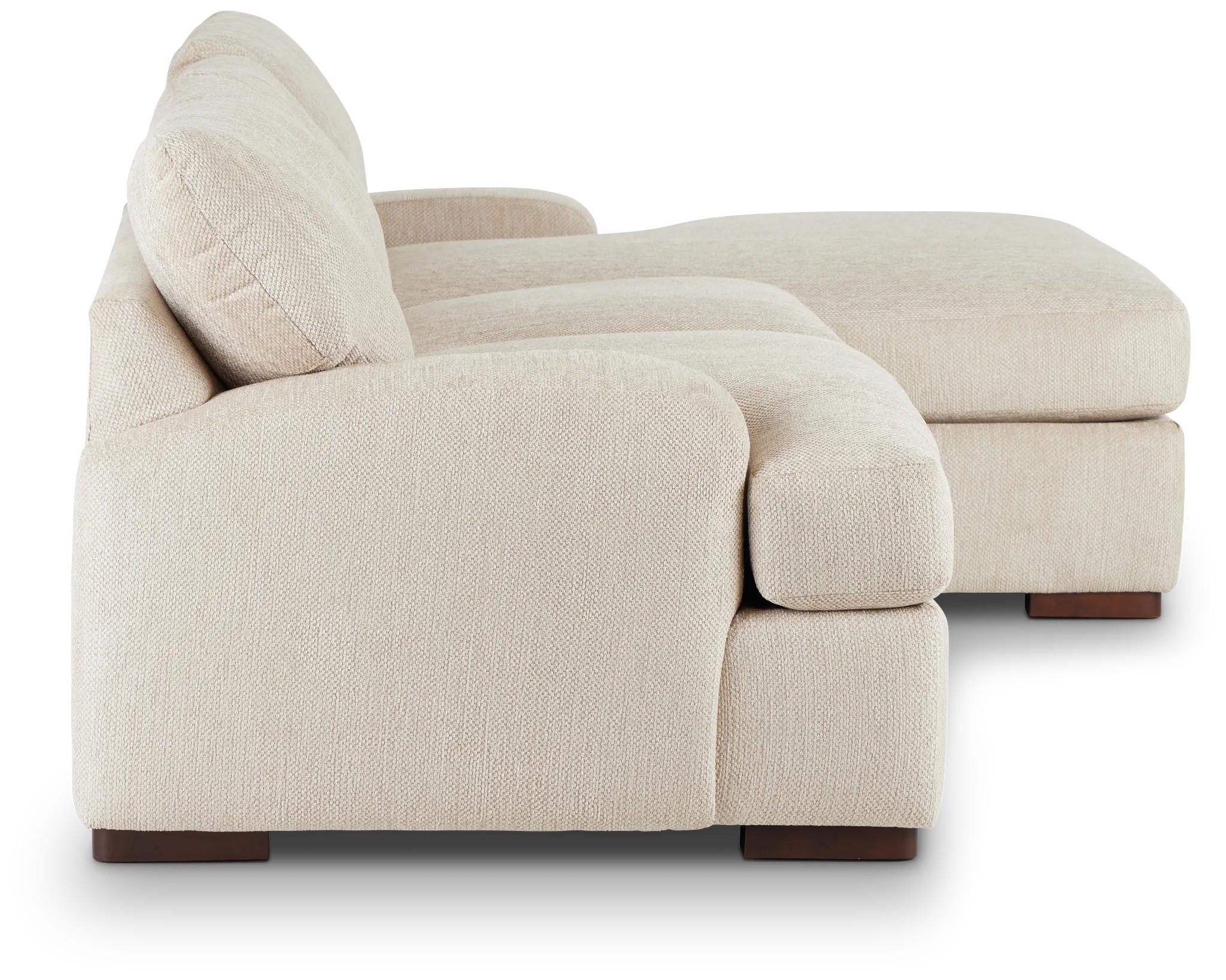 Alpha Beige Fabric Right Chaise Sectional