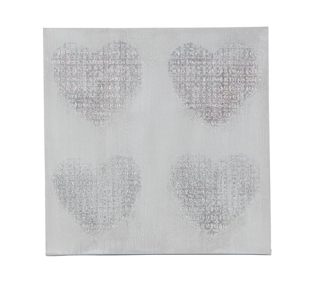 Heart Silver Canvas Wall Art