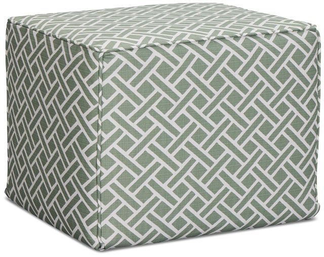 Eastwood Green Fabric Accent Pouf