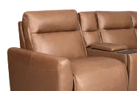 Edison Dark Brown Lthr/vinyl Large Triple Power Reclining Two-arm Sectional