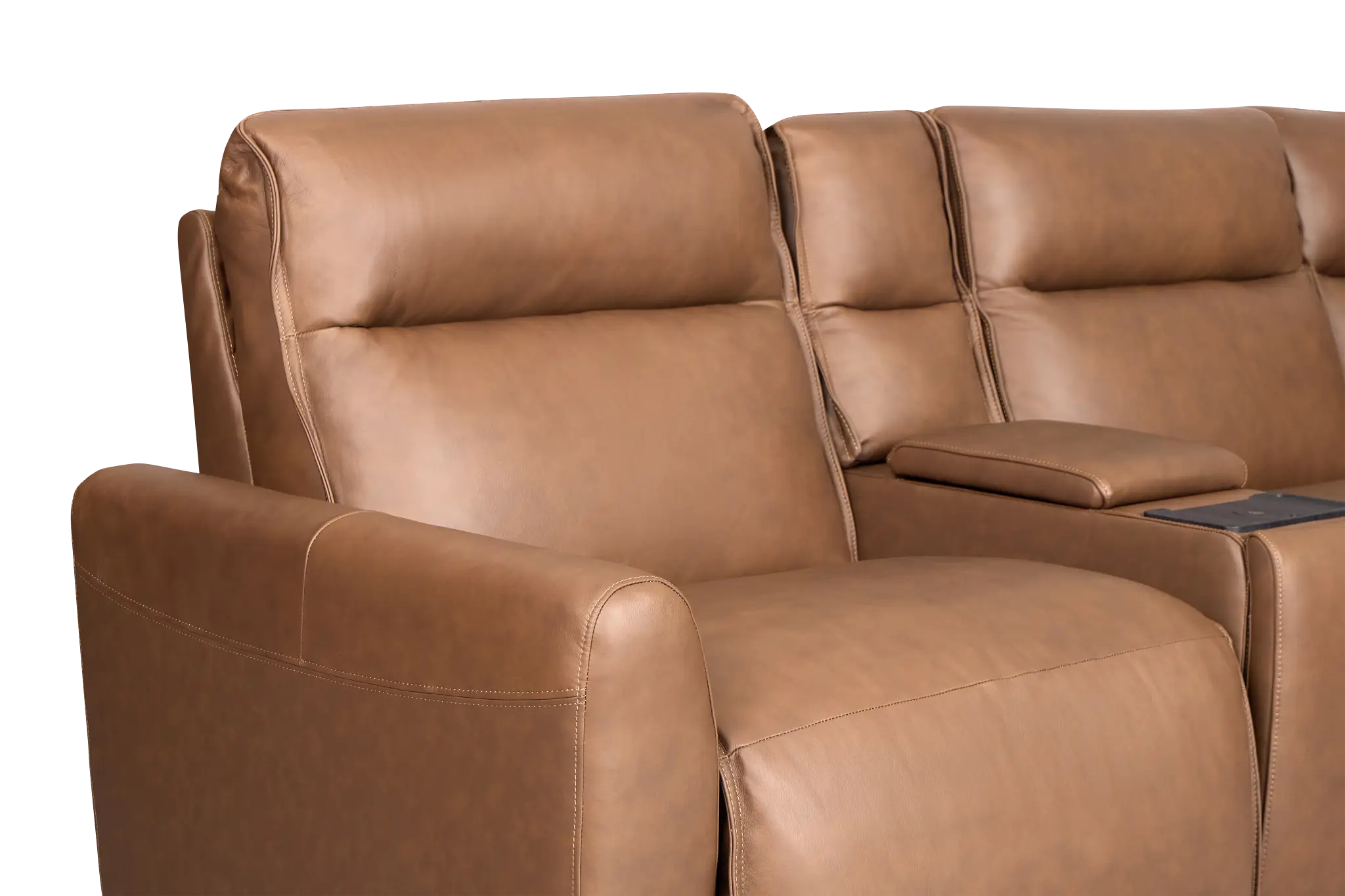 Edison Dark Brown Lthr/vinyl Large Triple Power Reclining Two-arm Sectional Edison Dark Brown Lthr/vinyl Large Triple Power Reclining Two-arm Sectional