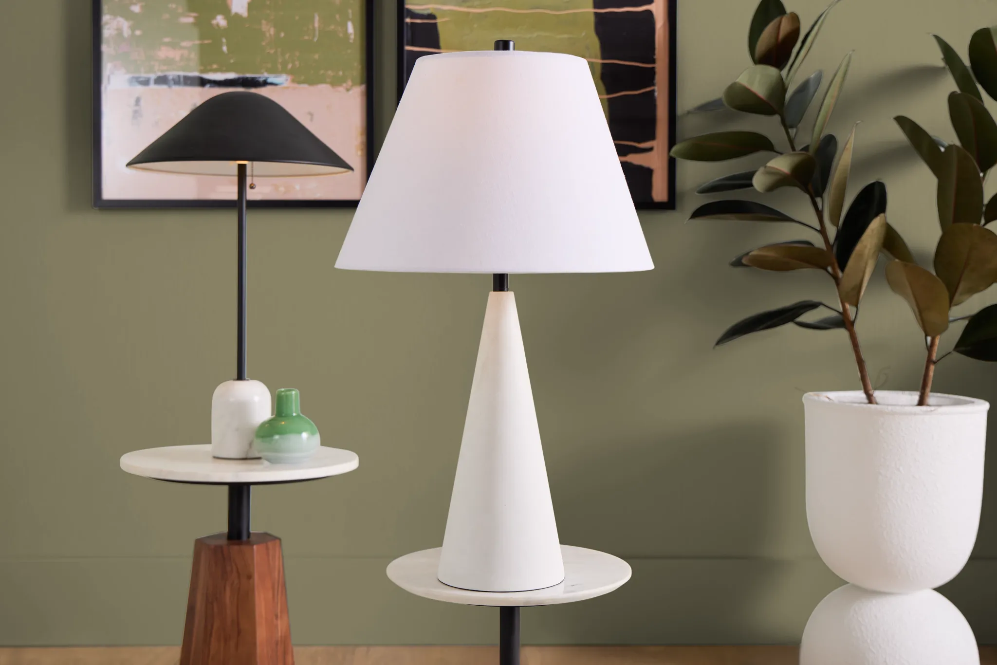 Paiga White Cement Table Lamp