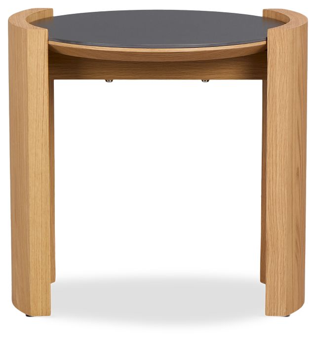 Nomad Light Tone Ceramic Round End Table