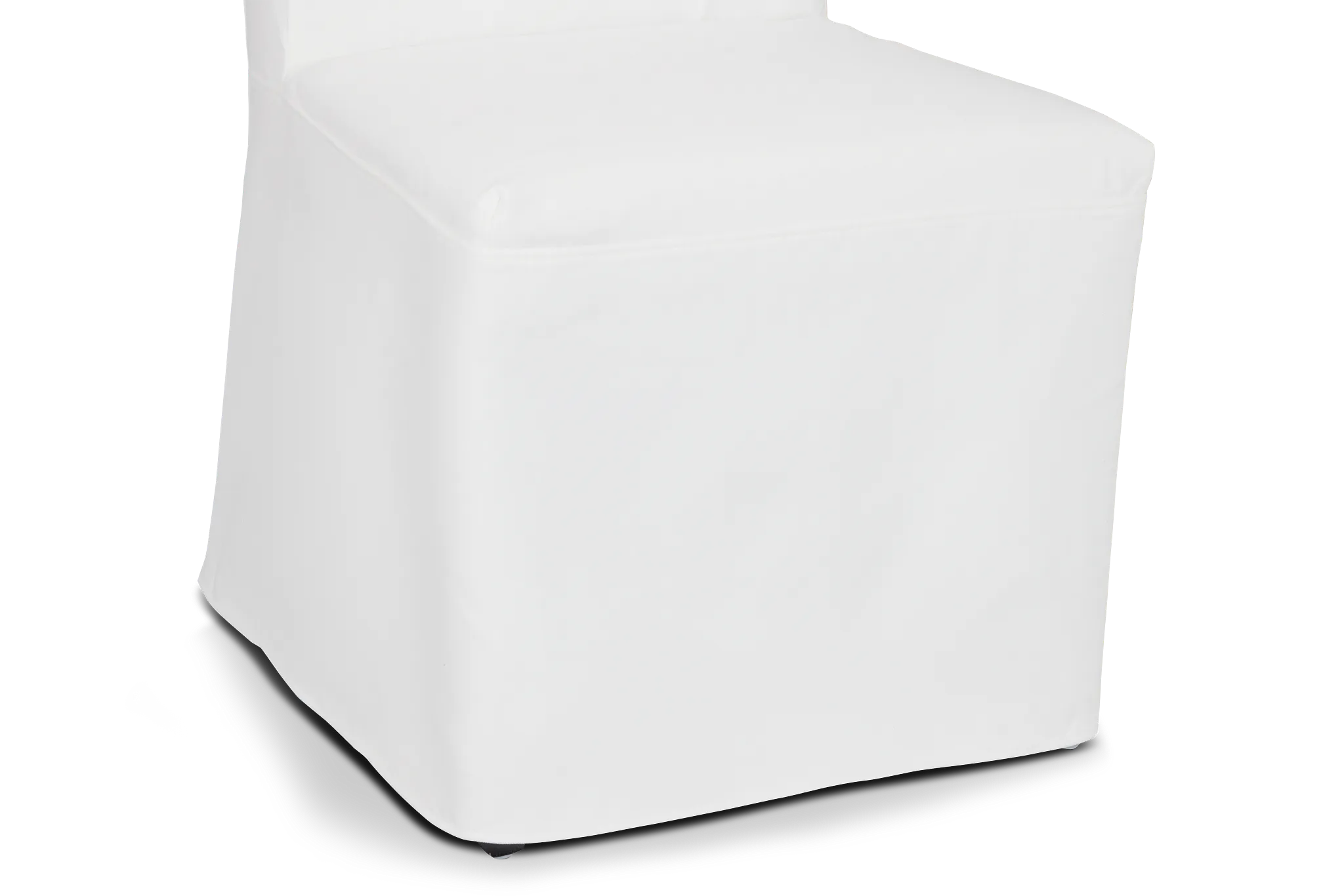 Destination White Long Slipcover Chair With Dark-tone Leg