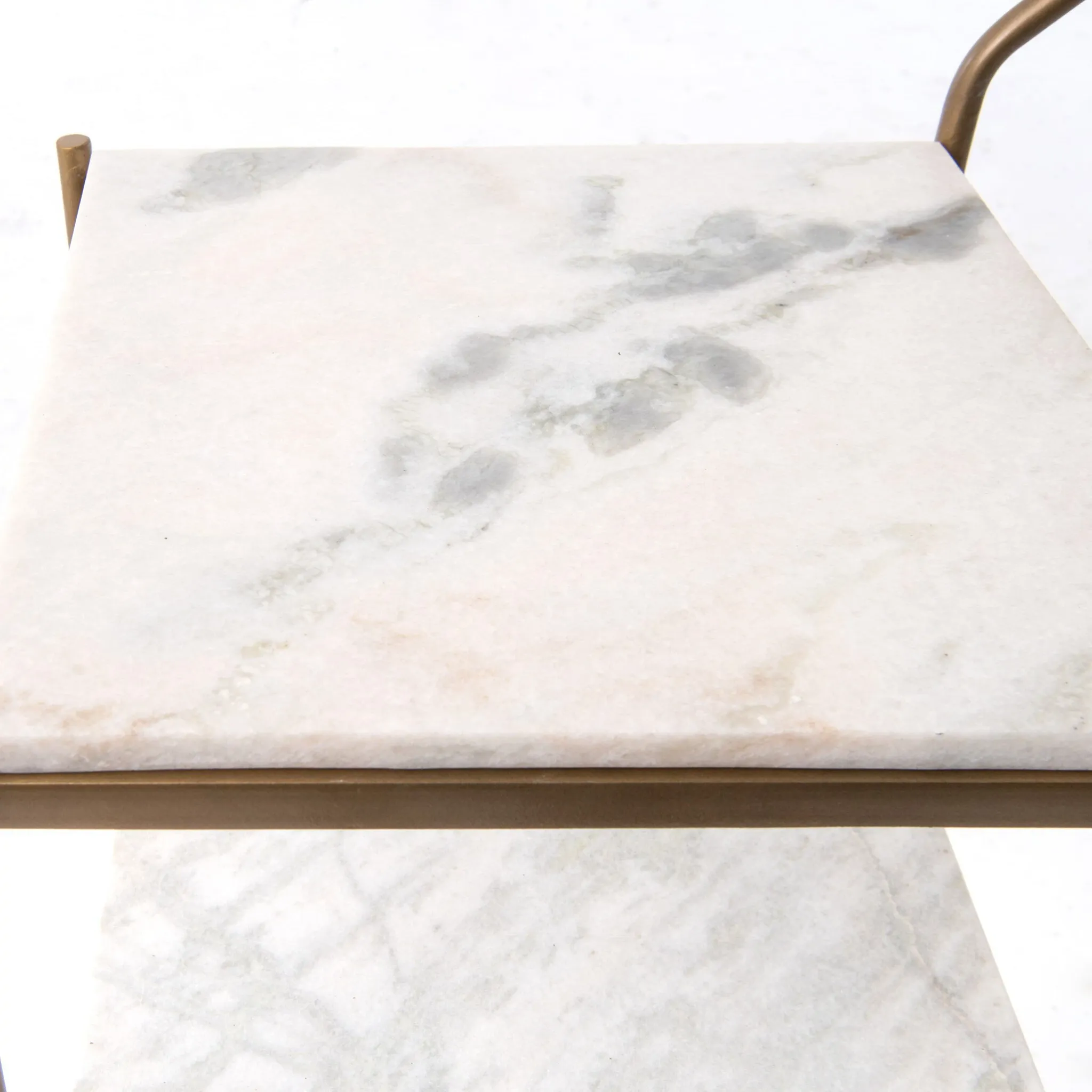 Feri White Square Bar Cart