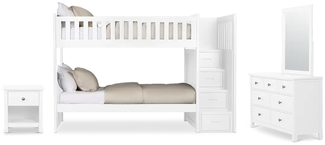 Charleston White Step Bunk Bed Bedroom Charleston White Step Bunk Bed Bedroom
