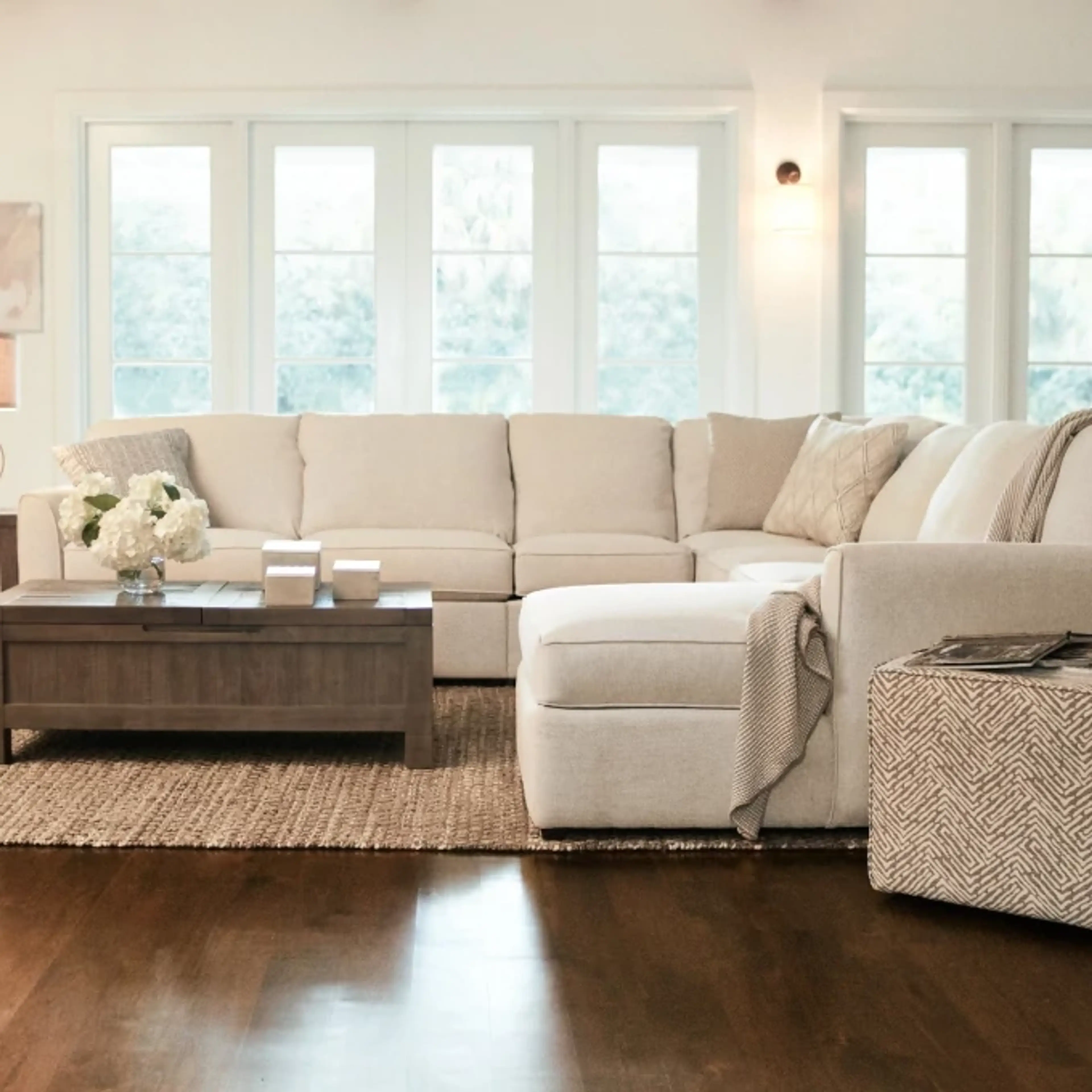 Light Taupe Bumper Sectional