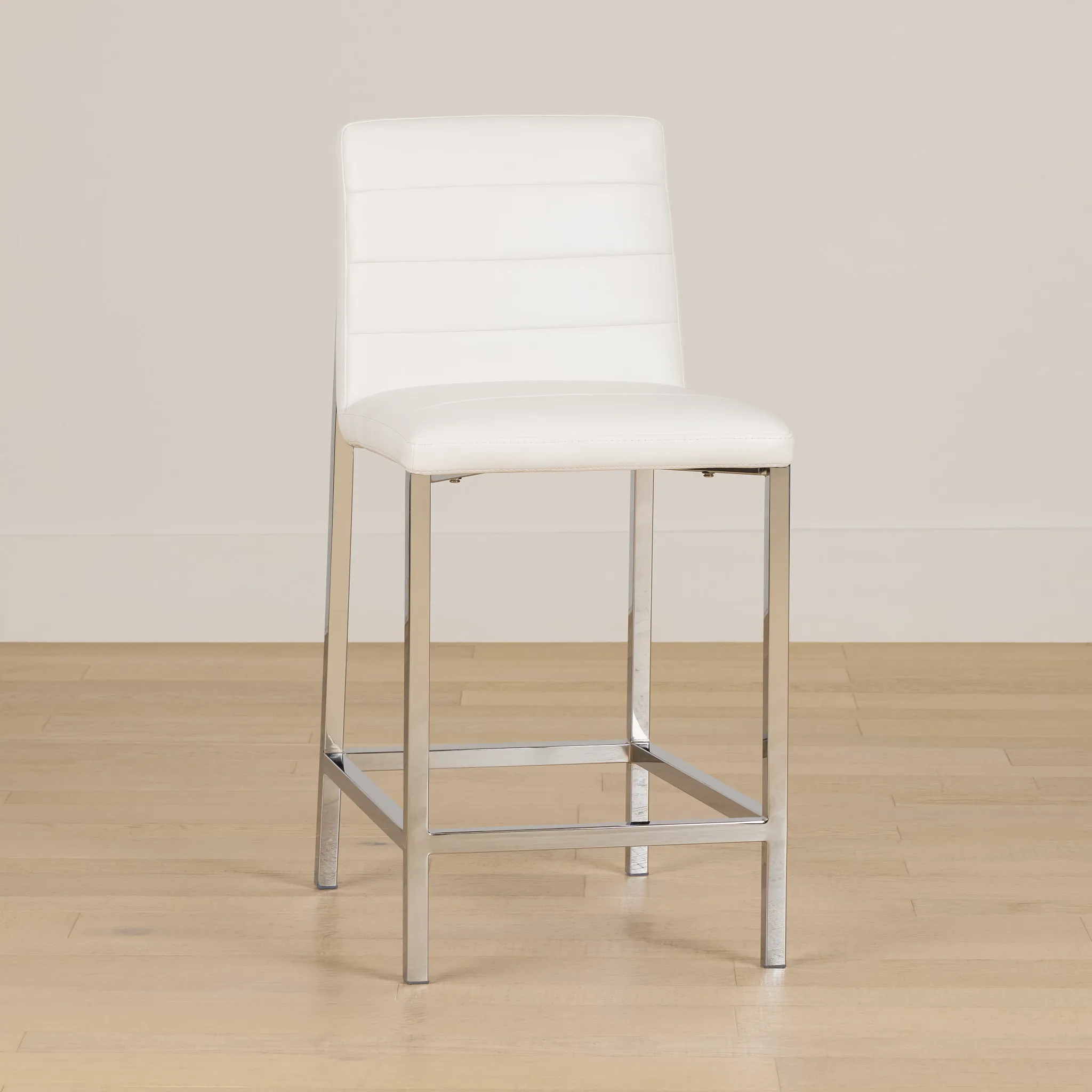 Amalfi White 24" Upholstered Barstool