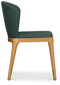 Nomad Dark Green Upholstered Side Chair With Light Tone Legs