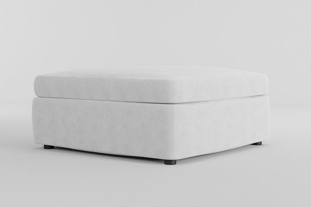 Destin Revenue White Fabric Cocktail Ottoman