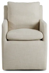 Auden Light Beige Castored Upholstered Arm Chair