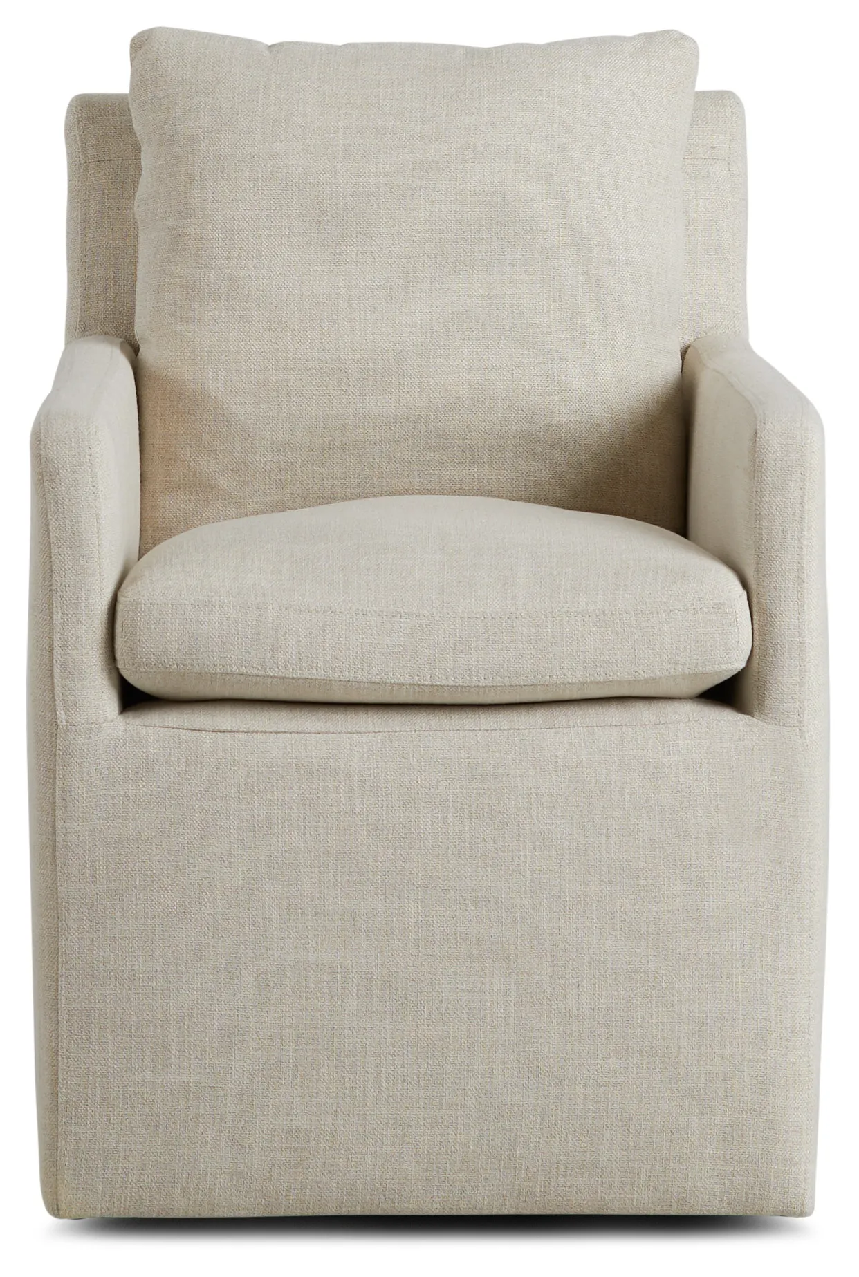 Auden Light Beige Castored Upholstered Arm Chair