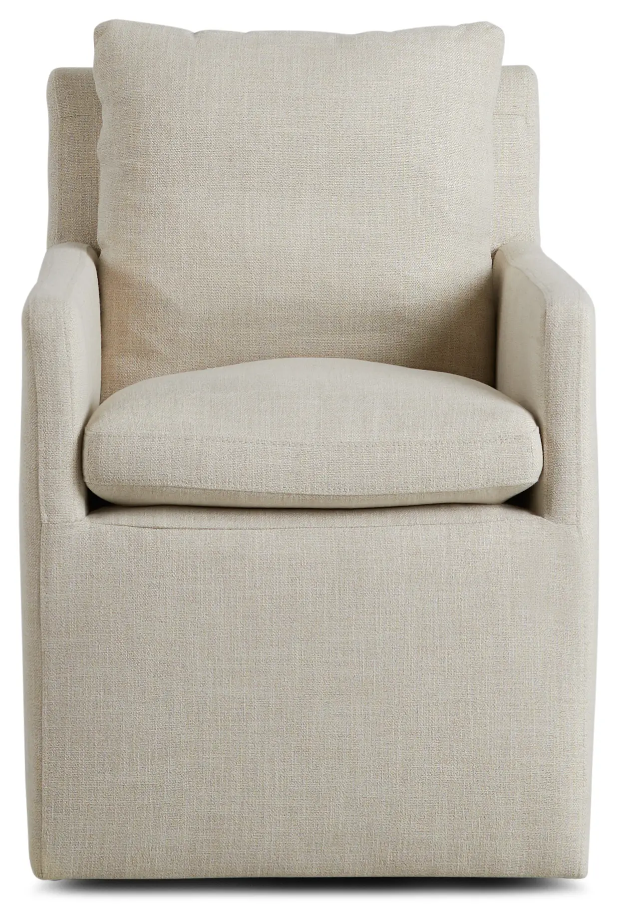 Auden Light Beige Castored Upholstered Arm Chair Auden Light Beige Castored Upholstered Arm Chair