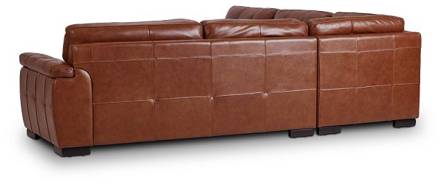 Braden Medium Brown Leather Small Two-arm Sectional