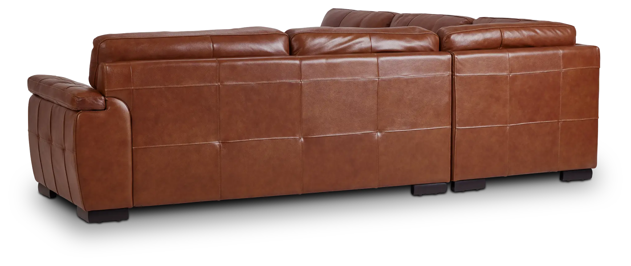 Braden Medium Brown Leather Small Two-arm Sectional Braden Medium Brown Leather Small Two-arm Sectional