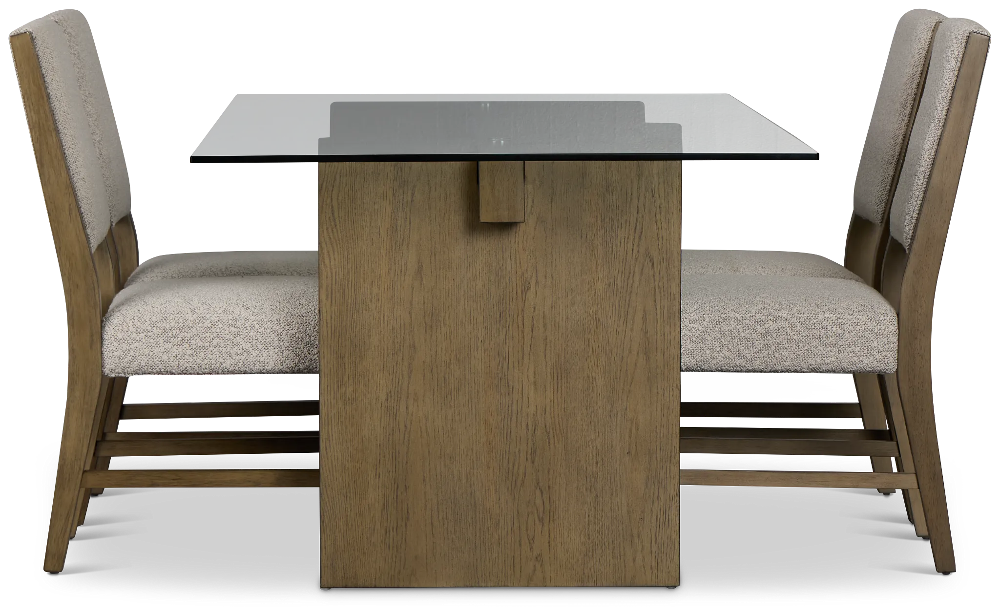 Vance Glass Rectangular Table & 4 Upholstered Chairs