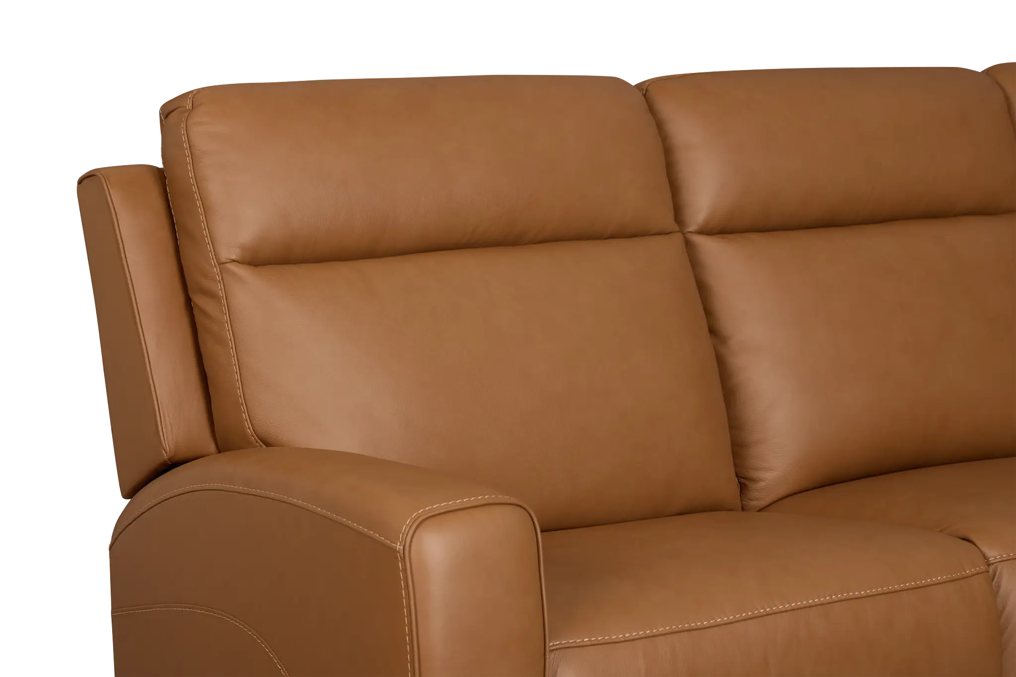 Flexsteel Belmont Medium Brown Lthr/vinyl Small Dual Power Reclining Two-arm Sectional Flexsteel Belmont Medium Brown Lthr/vinyl Small Dual Power Reclining Two-arm Sectional