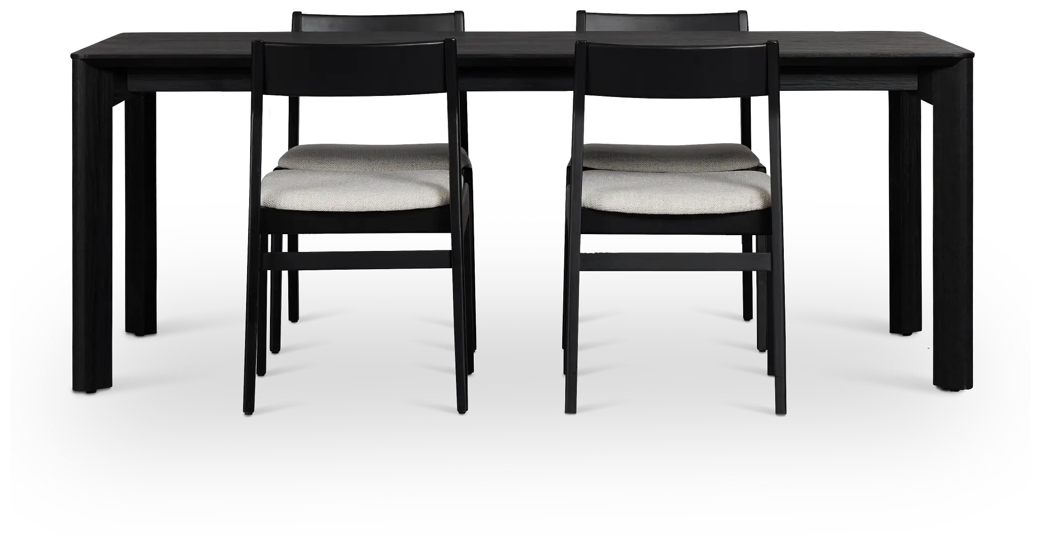 Santorini Black Rect Table & 4 Upholstered Chairs Santorini Black Rect Table & 4 Upholstered Chairs