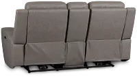 Colton Light Gray Micro Power Reclining Console Loveseat W/ Power Headrest