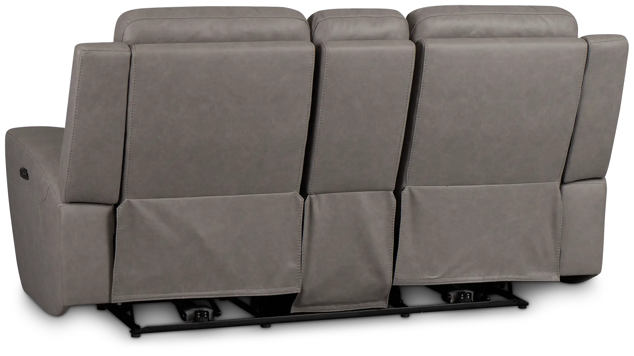 Colton Light Gray Micro Power Reclining Console Loveseat W/ Power Headrest Colton Light Gray Micro Power Reclining Console Loveseat W/ Power Headrest