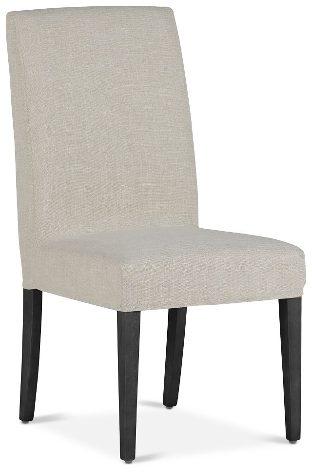 Harbor Light Beige Short Slipcover Chair With Dark-tone Leg