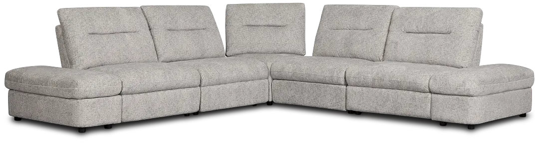 Mila Gray Fabric Small Triple Power Reclining Two-arm Sectional