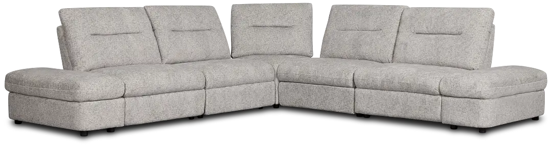 Mila Gray Fabric Small Triple Power Reclining Two-arm Sectional Mila Gray Fabric Small Triple Power Reclining Two-arm Sectional