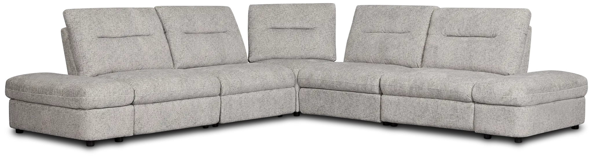 Mila Gray Fabric Small Triple Power Reclining Two-arm Sectional Mila Gray Fabric Small Triple Power Reclining Two-arm Sectional