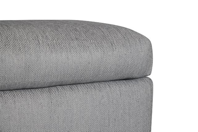 Alpha Light Gray Fabric Ottoman