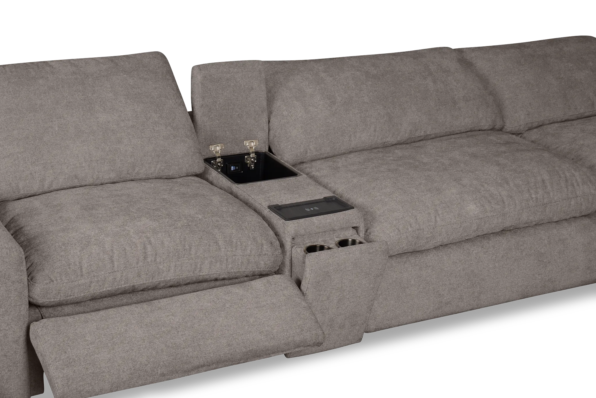 Drift Dark Gray Fabric Large Right Bumper Power Reclining Sectional