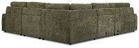 Hendrix Green Fabric Small Dual Power Right Extension Chaise Sectional