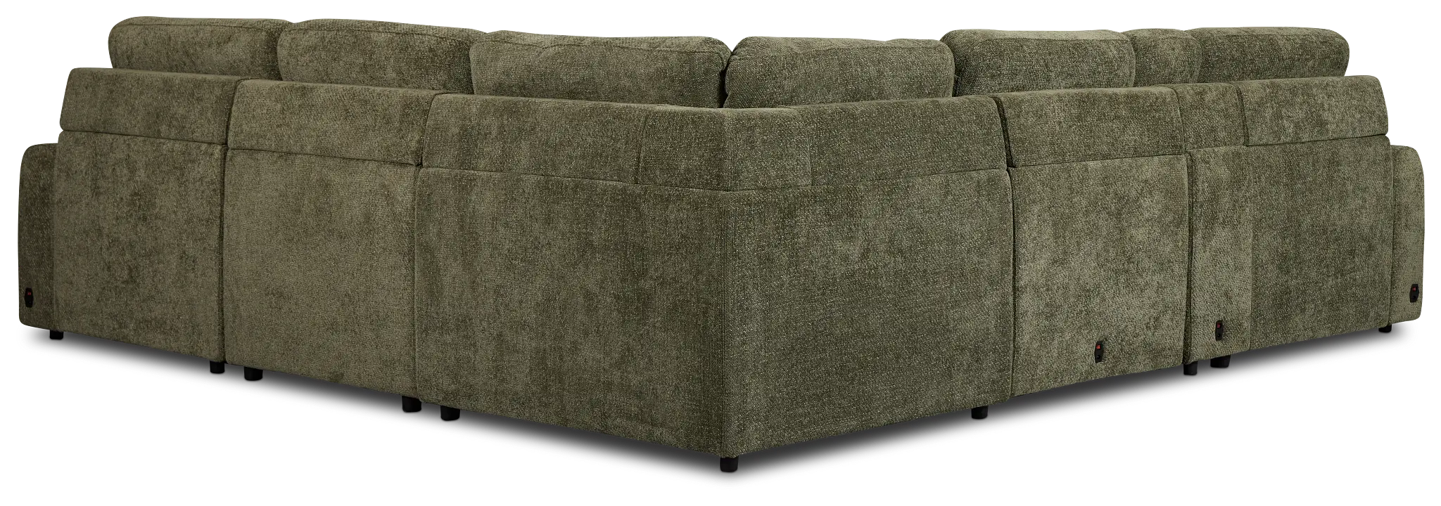 Hendrix Green Fabric Small Dual Power Right Extension Chaise Sectional Hendrix Green Fabric Small Dual Power Right Extension Chaise Sectional