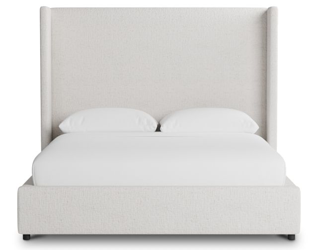 Captiva Linen Light Beige 60" Upholstered Shelter Bed