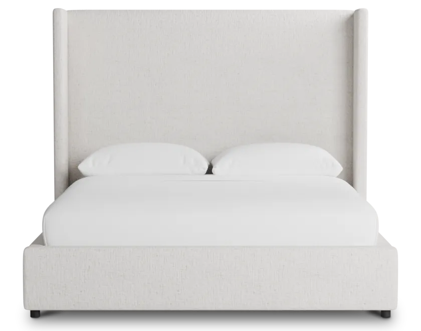 Captiva Linen Light Beige 60" Upholstered Shelter Bed