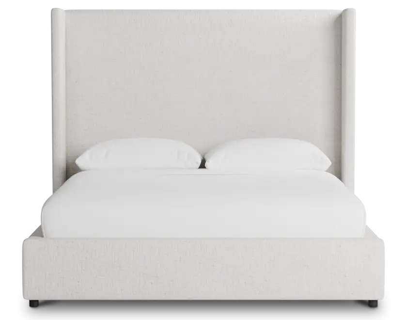 Captiva Linen Light Beige 60" Upholstered Shelter Bed Captiva Linen Light Beige 60" Upholstered Shelter Bed