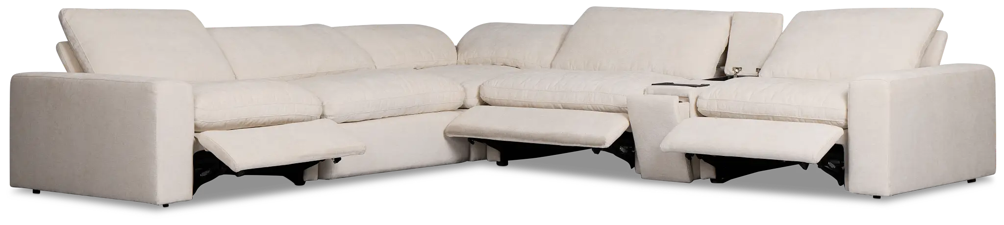 Drift Light Beige Fabric Medium Triple Power 2-arm Sectional Drift Light Beige Fabric Medium Triple Power 2-arm Sectional